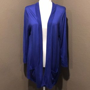 Merona blue/purple 3/4 sleeve cardigan XXL